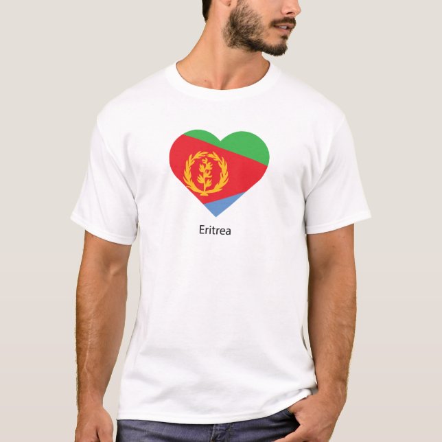 T-shirt J'aime l'Érythrée (Devant)
