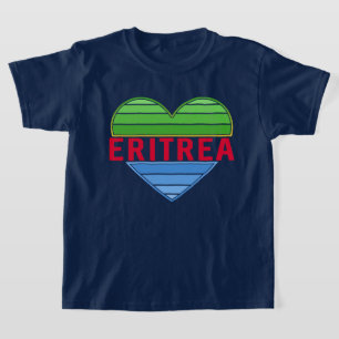 T-shirt J'aime l'Erythrée, coeur érythréen