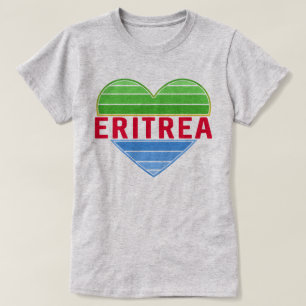 T-shirt J'aime l'Erythrée, coeur érythréen