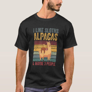 T-shirt J'aime les alpacas paresseux et peut-être 3 person