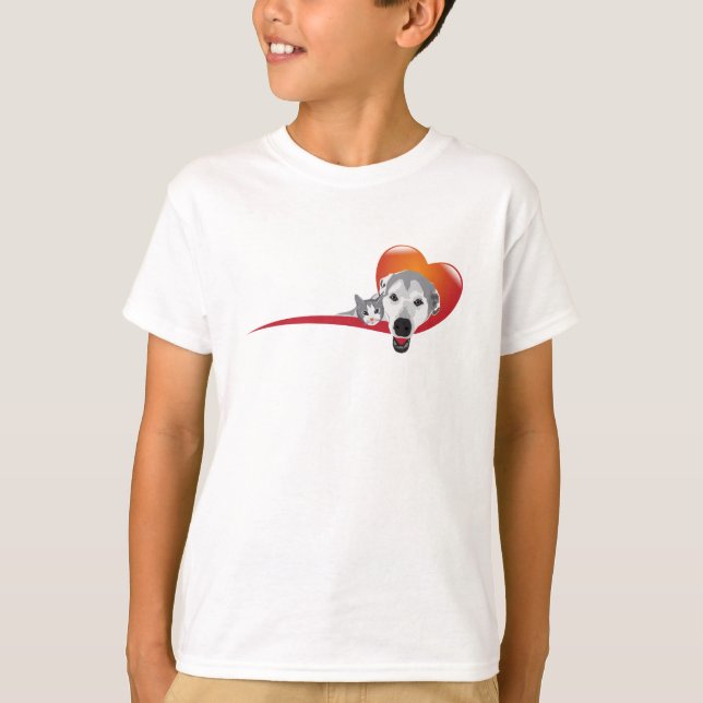 T-shirt j'aime les animaux de compagnie (Devant)