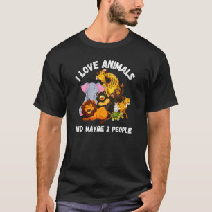 T-shirt J'aime les animaux et peut-être 2 personnes