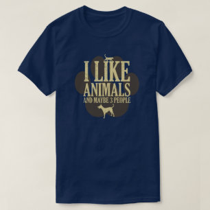 T-shirt J'Aime Les Animaux Et Peut-Être 3 Personnes-Introv