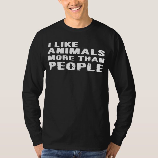 T-shirt J'aime les animaux plus que j'aime les gens (Devant)