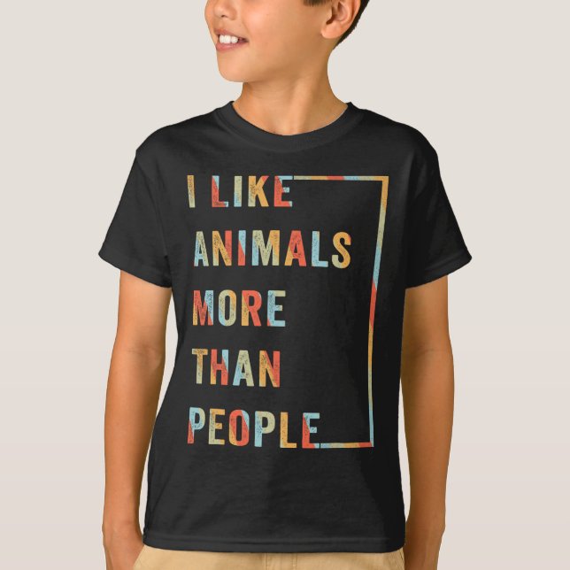 T-shirt J'Aime Les Animaux Plus Que Les Gens (Devant)