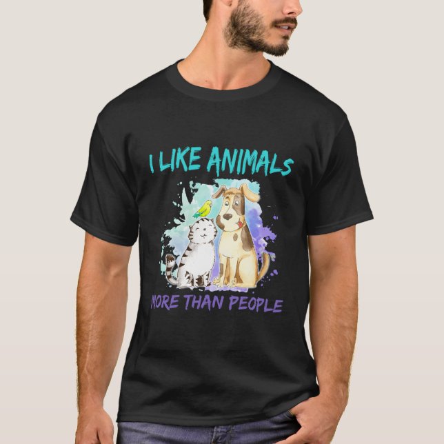 T-shirt J'Aime Les Animaux Plus Que Les Gens (Devant)