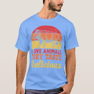 T-shirt J'aime les animaux qu'ils goûtent délicieux 1