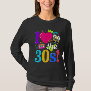 T-shirt J'aime les années 30 Costume Moi Cassette de style