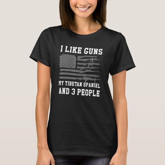 T-shirt J'Aime Les Armes Mon Espagnol Tibétain Et 3 Person (Devant)