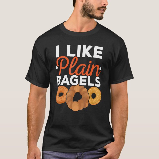 T-shirt J'Aime Les Bagels Plats Aliments Foodie Pain Juif (Devant)