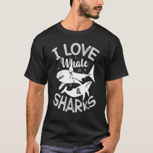 T-shirt J'Aime Les Baleines Et Les Requins Biologie Marine