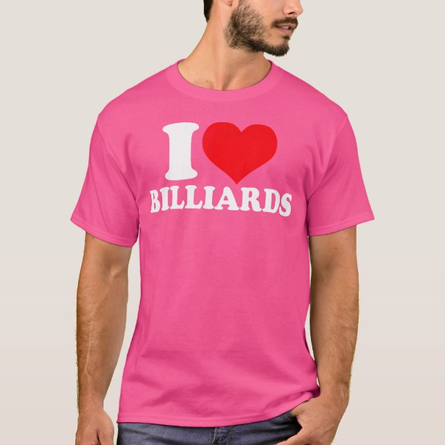 T-shirt J'Aime Les Billiards De Coeur (Devant)