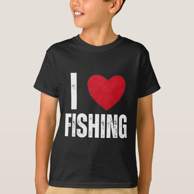 T-shirt J'Aime Les Cadeaux De Pêche Pour Enfants Pêcheurs  (Devant)