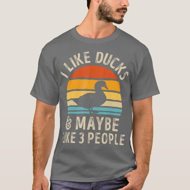 T-shirt J'Aime Les Canards Et Peut-Être 3 Personnes Duck F (Devant)