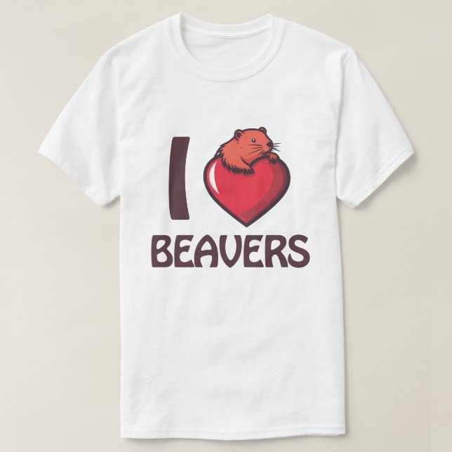 T-shirt J'aime les castors (Design devant)