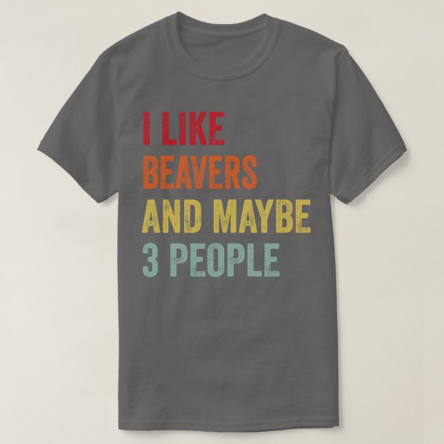 T-shirt J'Aime Les Castors Peut-Être 3 Personnes (Design devant)