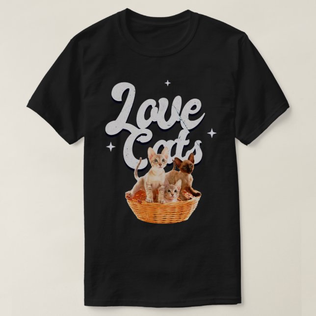 T-SHIRT J'AIME LES CHATS (Design devant)