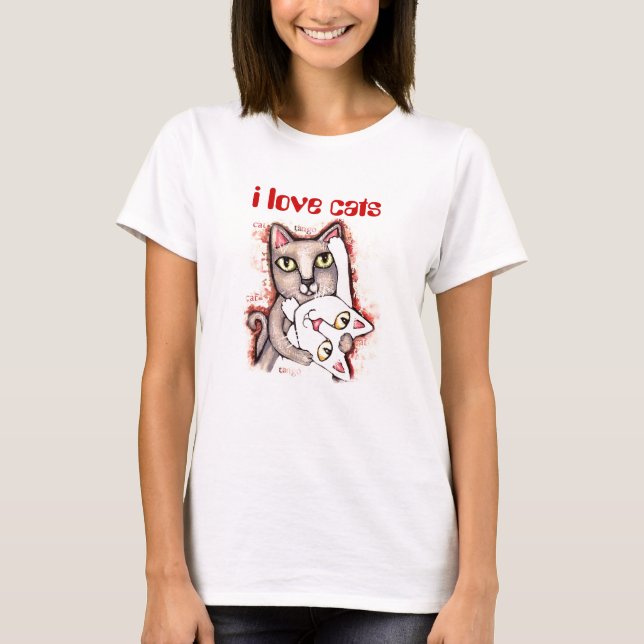 T-shirt J'aime les chats (Devant)