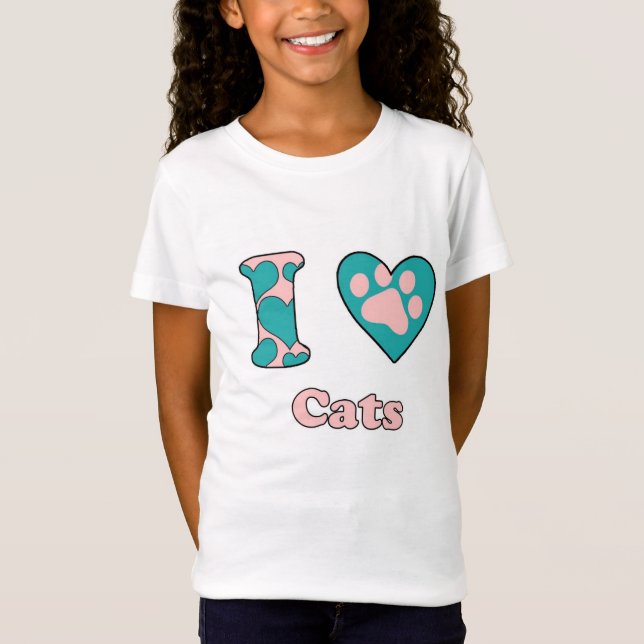T-Shirt J'aime les chats (Devant)
