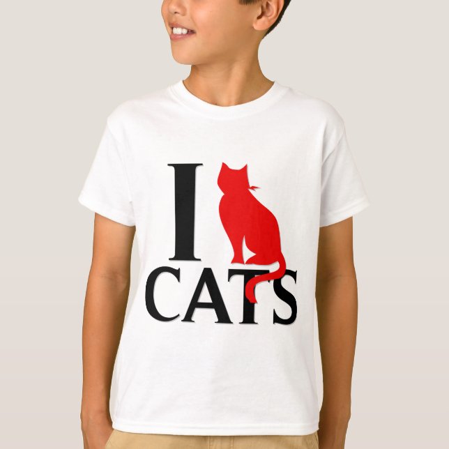 T-shirt J'aime les chats (Devant)