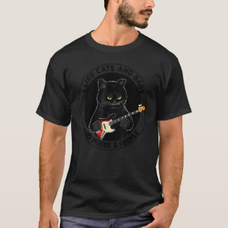 T-shirt J'Aime Les Chats Et La Basse Et Peut-être 3 Person