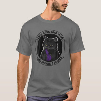 T-shirt J'Aime Les Chats Et Les Mauvaises Herbes Et Peut-Ê