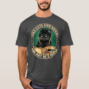 T-shirt J'Aime Les Chats Et Les Tambours Et Peut-Être 3 Pe