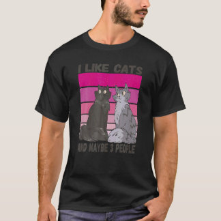 T-shirt J'Aime Les Chats Et Peut-Être 3 Personnes Chat Int