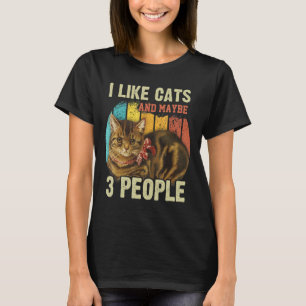 T-shirt J'Aime Les Chats Et Peut-Être 3 Personnes Chat Pap