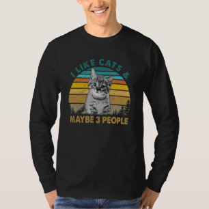 T-shirt J'Aime Les Chats Et Peut-Être 3 Personnes Entraîne