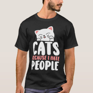 T-shirt J'aime les chats et peut-être trois personnes Cat