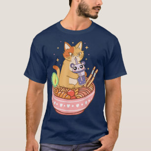 T-shirt J'Aime Les Chats Et Ramen Et Bubble Tea Kawaii A
