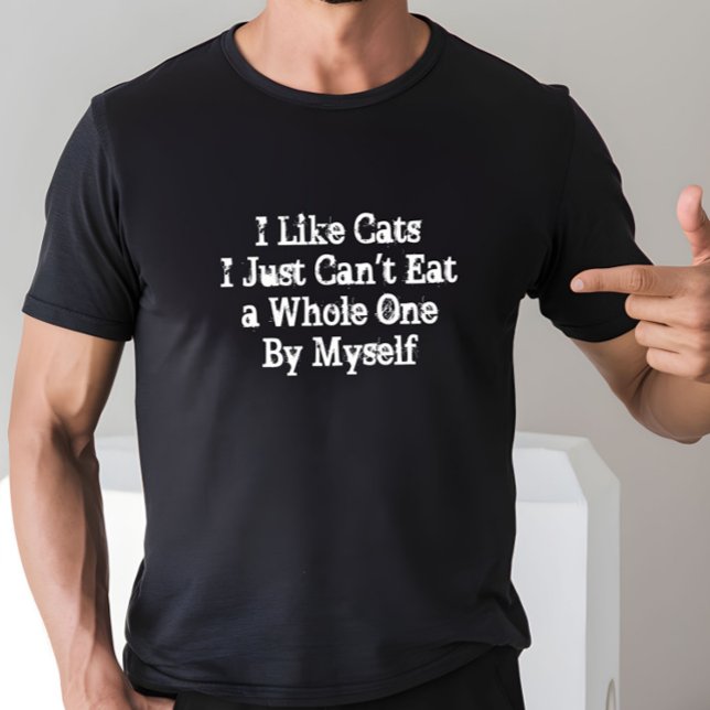 T-shirt J'aime les chats Je ne peux pas manger tout un tou (Créateur téléchargé)