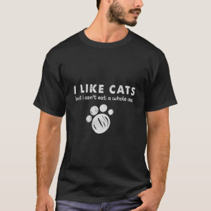 T-shirt J'aime les chats je ne peux pas manger un chaton e
