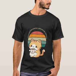 T-shirt "J'aime les chats, le café et peut-être 3 personne