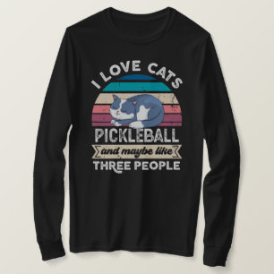 T-shirt J'aime les chats Pickleball et comme trois personn