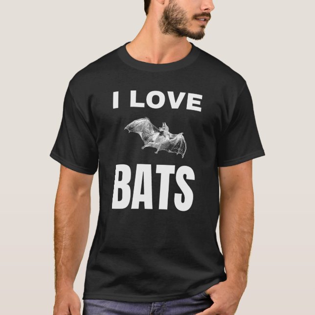 T-shirt J'aime les chauves-souris (Devant)