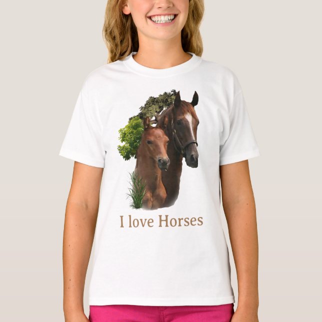 T-shirt J'aime les chevaux (Devant)