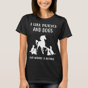 T-shirt J'Aime Les Chevaux Et Chiens Peut-Être 3 Personnes