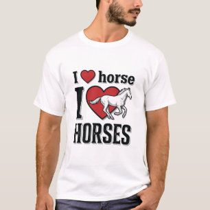 T-shirt J'aime les chevaux gravure vintage design de t-shi