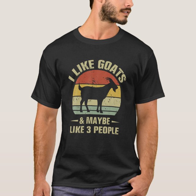 T-shirt J'Aime Les Chèvres Et Peut-Être 3 Gens Agriculteur (Devant)