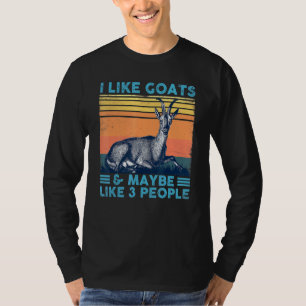 T-shirt J'Aime Les Chèvres Et Peut-Être Comme 3 Personnes 