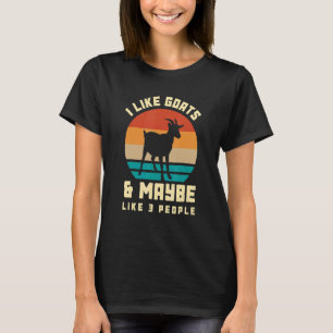 T-shirt J'Aime Les Chèvres Et Peut-Être Comme 3 Personnes