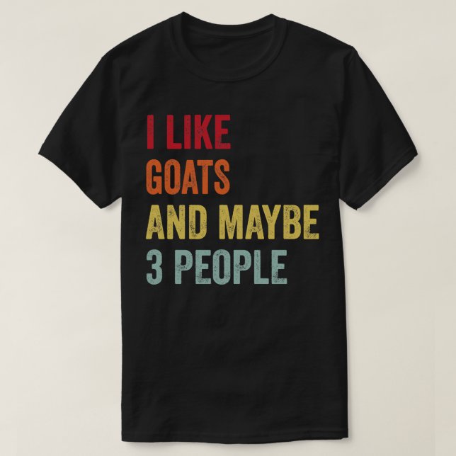 T-shirt J'Aime Les Chèvres Peut-Être 3 Personnes (Design devant)
