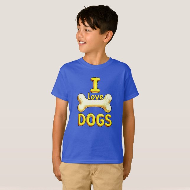 T-SHIRT J'AIME LES CHIENS (Devant entier)
