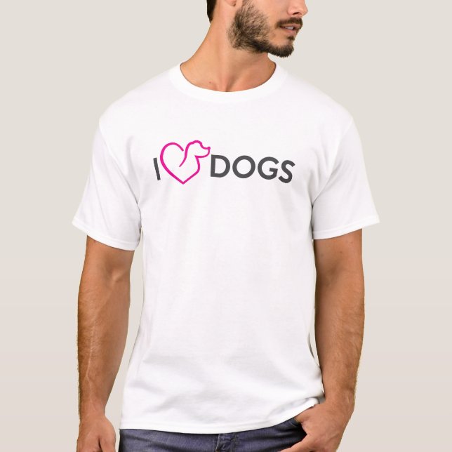T-shirt j'aime les chiens (Devant)