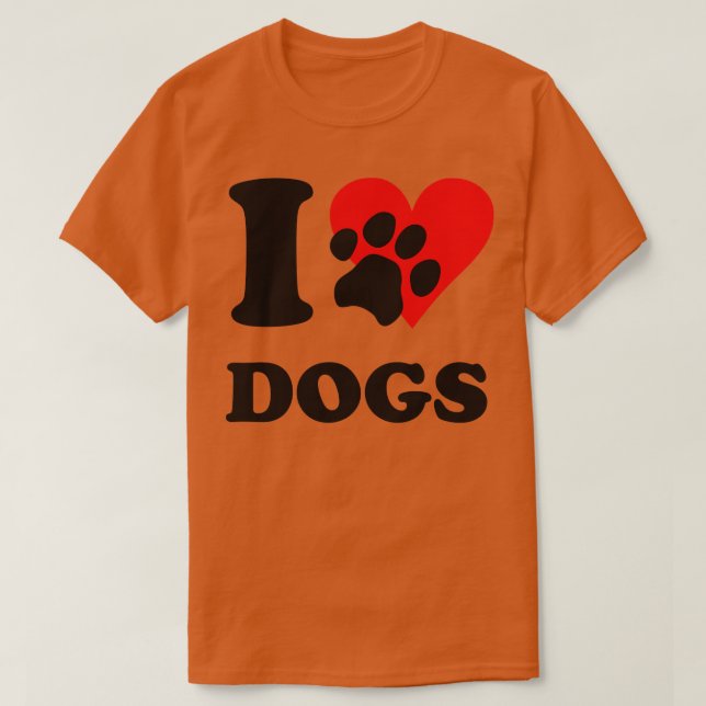 T-shirt J'aime les chiens (Design devant)