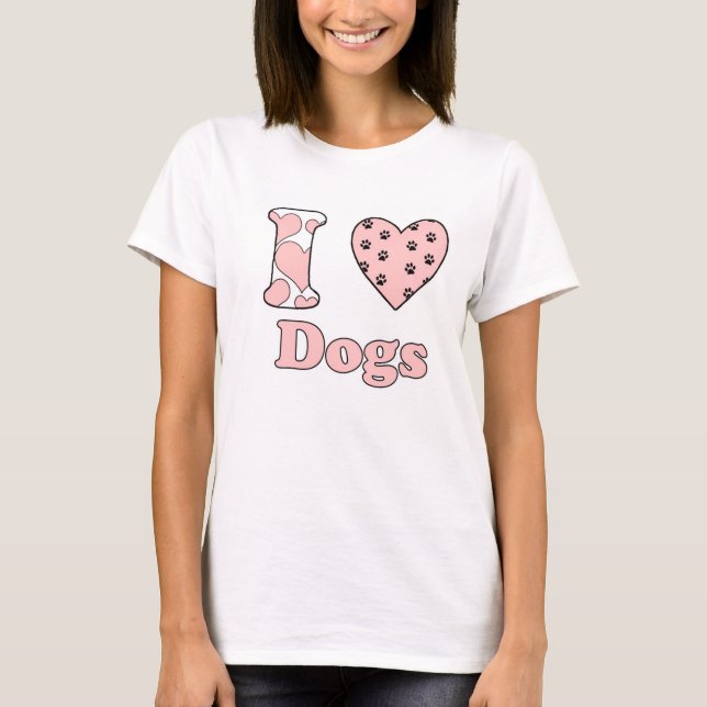 T-shirt J'aime les chiens (Devant)