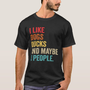 T-shirt J'aime les chiens Canards et peut-être 3 personnes