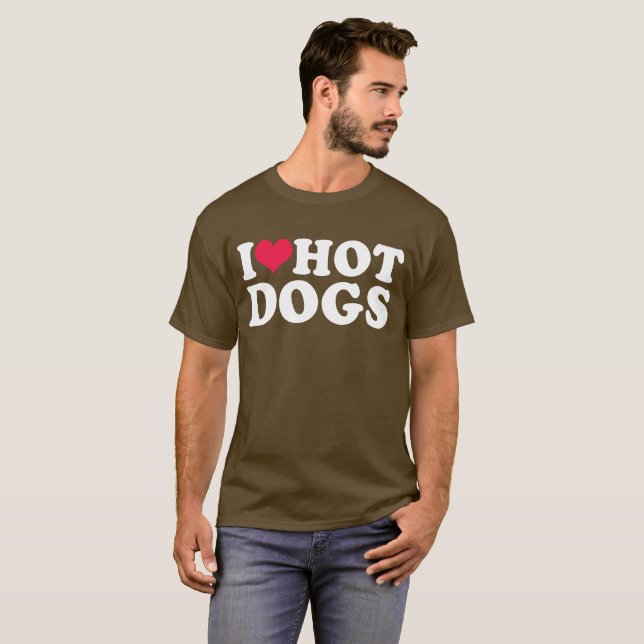 T-shirt J'Aime Les Chiens Chauds (Devant entier)
